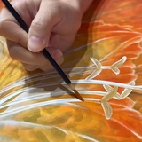 日本画家が“燃え上がる炎のような花”を描いたら……「信じられない」「荘厳でした」 心が震える超大作に反響のニュースの画像