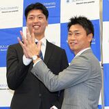 ヤクルトD3位、創価大・山崎太陽は規格外 指名あいさつの青木宣親GM特別補佐「隣いやだな～」のニュースの画像
